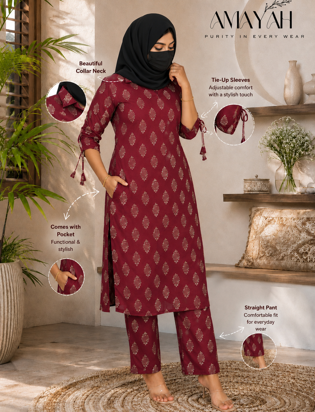 Cotton printed coord set