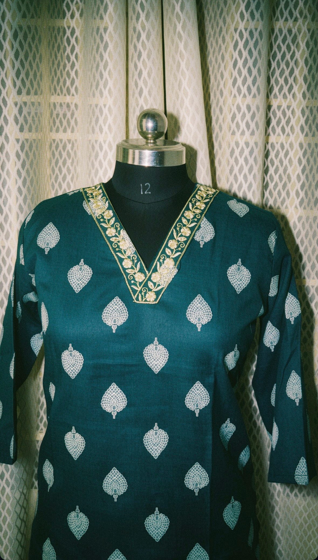 💕 V-Neck Embroidery Kurti Combo – 2 Kurtis