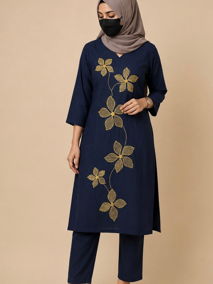 Floral embroidery coord set