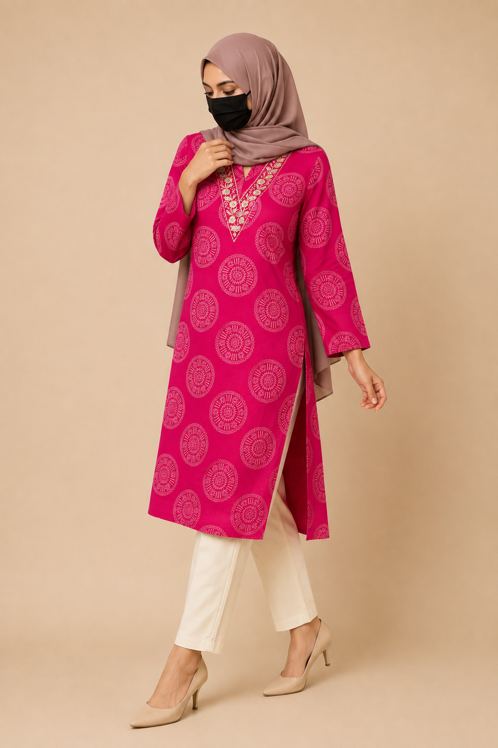 V neck embroidery top