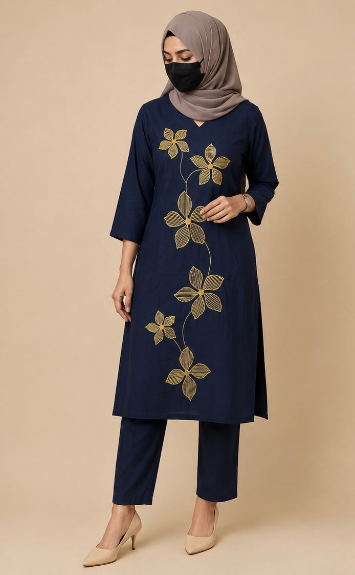 Floral embroidery coord set